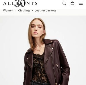 ALL SAINTS NEW LEATHER JACKET XS BROWN 🌻🍂🍁🤎🧥